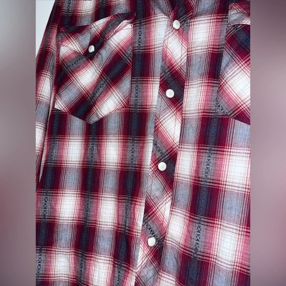 Roper Wear The West Men's Western Shirt Size Small Pearl Snap Blue Red Cowboy - Picture 5 of 7